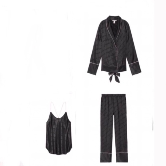VICTORIAS SECRET LUXE GLAMOUR LOGO PAJAMA SET S/XS - Picture 1 of 6